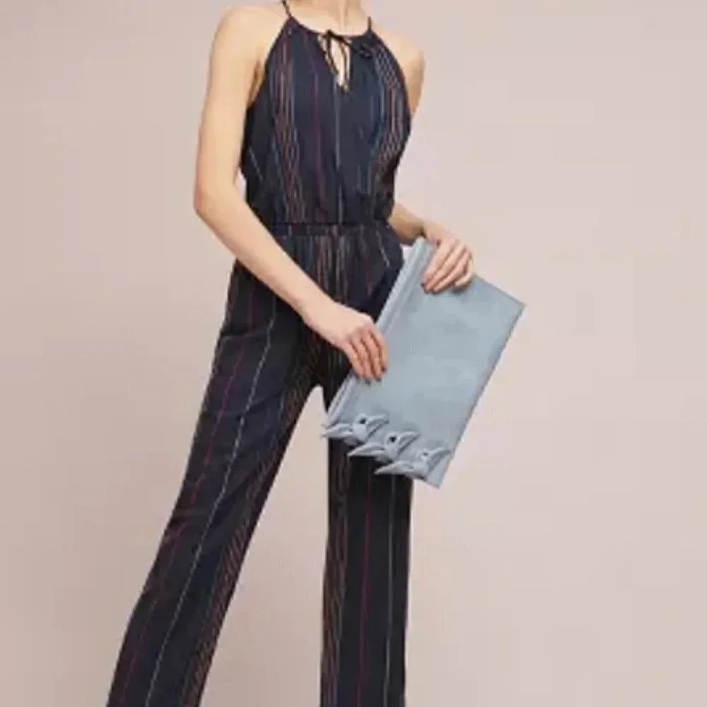 EUC: Anthropologie Striped Halter Jumpsuit